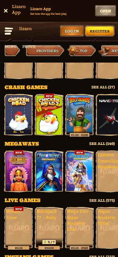 Lizaro Casino App – mobile Casino