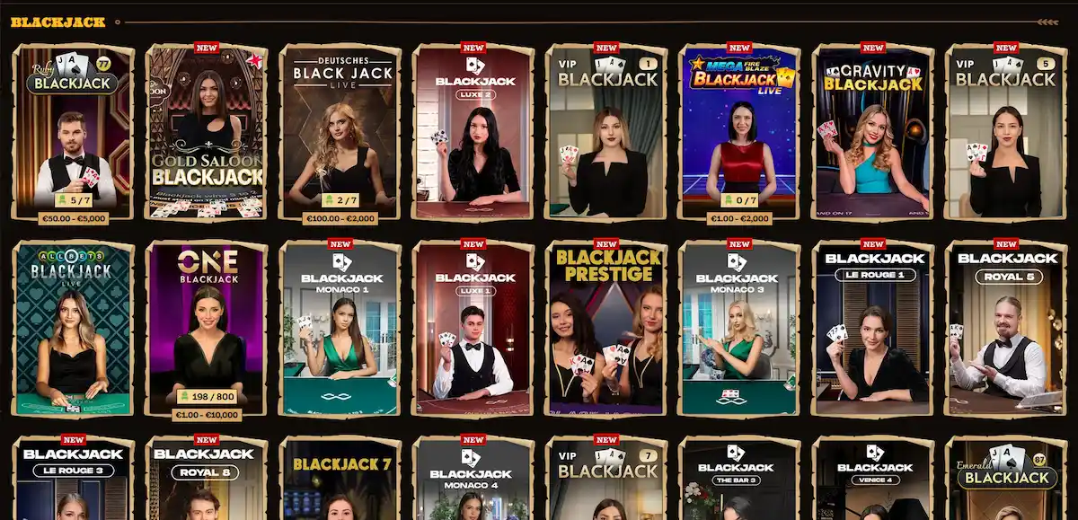 Blackjack Live-Tisch bei Lizaro Casino