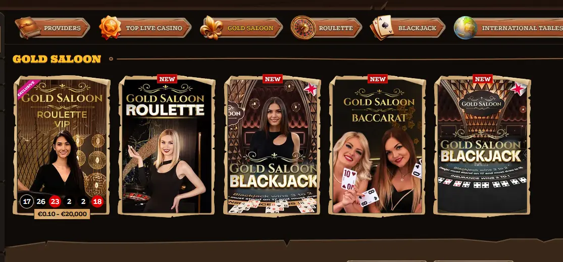 Gold Saloon Studio bei Lizaro Casino