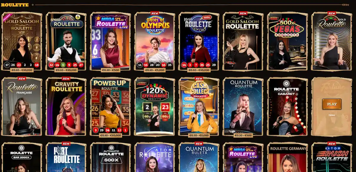Live Roulette Tisch bei Lizaro Casino